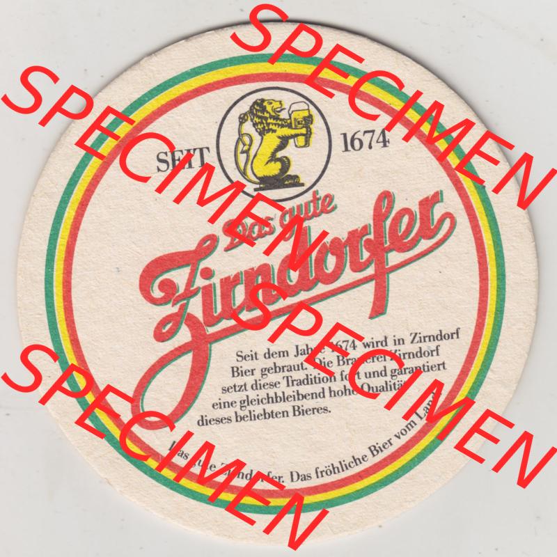 Bierdeckel Zirndorfer Brauerei, Das gute Zirndorfer seit 1674, Die Brauerei Zirndorf setzt die Tradition fort (1). Deutscher Katalog über deutsche Bierdeckel Zirndorfer... Sammlung