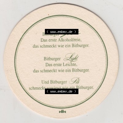 Bierdeckel Bitburger, Bitte ein Bit, Ein Besonderes unter den Bieren, Boitburger Drive, Das erste Alkoholfreie das schmeckt wie ein Bitburger, Light und Pils (2).... Sammlung