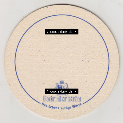 Bierdeckel Patrizier Bräu. Das Leben süffige Würze (2). Deutscher Katalog über deutsche Bierdeckel Patrizier Bräu aus Bundesland... Sammlung