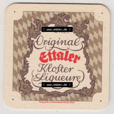 Bierdeckel Ettaler Klosterbrauerei, Original Ettaler Kloster-Liqueure (1). Deutscher Katalog über deutsche Bierdeckel Ettaler Klosterbrauerei aus Bundesland Bayern zum katalogisieren... Sammlung