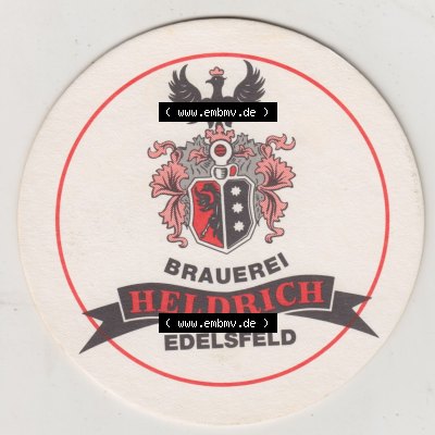 Bierdeckel Brauerei Heldrich Edelsfeld (1). Deutscher Katalog über deutsche Bierdeckel Brauerei Heldrich Edelsfeld aus Bundesland Bayern zum katalogisieren und kategorisieren deiner... Sammlung
