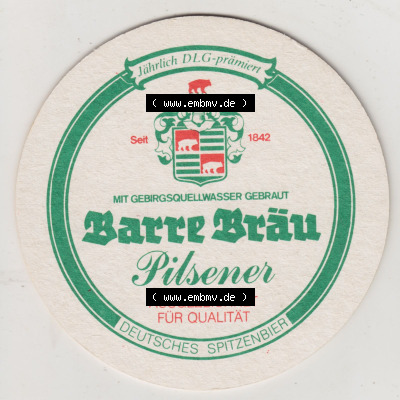 Bierdeckel Altstadt Alt, Ausgezeichnet mit Silbernen Preis der DLG, Barre Bräu Pilsener (2). Deutscher Katalog über deutsche... Sammlung