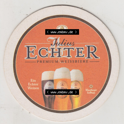 Bierdeckel Würzburger Hofbräu, W-Würzburg, Julius Echter, Premium Weissbiere, Ein echter Weizen (2). Deutscher Katalog über... Sammlung