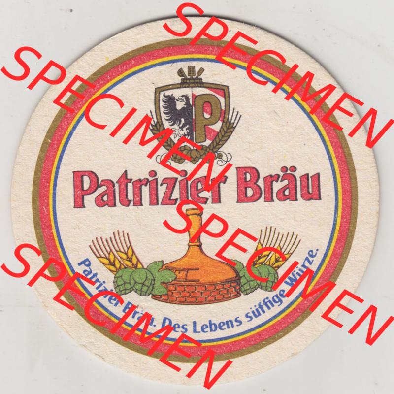 Bierdeckel Patrizier Bräu. Das Leben süffige Würze (1). Deutscher Katalog über deutsche Bierdeckel Patrizier Bräu aus Bundesland Bayern zum katalogisieren... Sammlung