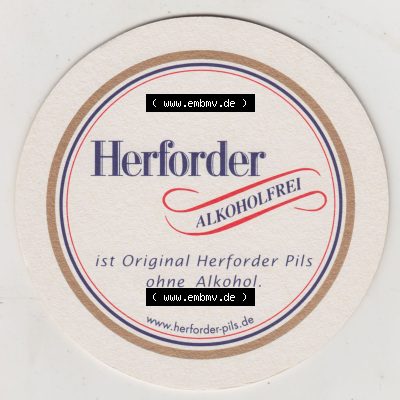 Bierdeckel Herforder Pils, Premium Exquisit, Alkoholfrei, Bierdeckel mit Herforder-Pils Webseiten-Adresse (2). Deutscher Katalog über deutsche Bierdeckel Herforder... Sammlung
