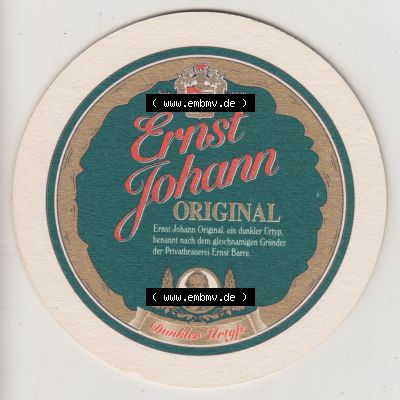 Bierdeckel Barre Bräu, Privatbrauerei Ernst Johann Barre, Original, Der feine Unterschied, UNser Gebirgsquellwasser (1). Deutscher Katalog über deutsche... Sammlung