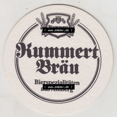 Bierdeckel Kummert Bräu, Bierspezialitäten aus Amberg, die obergärig frische Bierspezialität mit feinster Hefe (1). Deutscher... Sammlung
