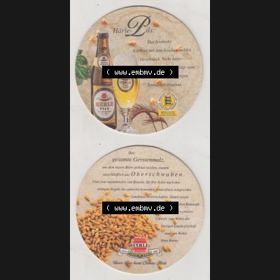 Bierdeckel Härle-Pils, Das feinherbe Edelbier mit dem frischen milden Geschmack. Nicht bitter aber deutlich geprägt vom Aroma (3). Deutscher Katalog über deutsche... Sammlung