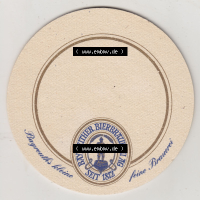 Bierdeckel 1997, 125 Jahre Bayreuther Bierbrauerei, 1872-1997, mit Feld zur Beschriftung (2). Deutscher Katalog über deutsche... Sammlung