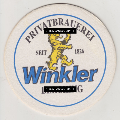 Bierdeckel Brauerei Winkler, Seit 1826, Berching, Winkler Berchinger Lagerbier (1). Deutscher Katalog über deutsche Bierdeckel... Sammlung