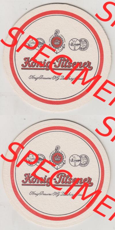 Bierdeckel König-Pilsener, König Brauerei H.G. Duisburg Beeck (3). Deutscher Katalog über deutsche Bierdeckel König-Brauerei in Duisburg-Beeck aus... Sammlung