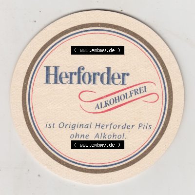 Bierdeckel Herforder Pils, Premium Exquisit, Herforder Alkoholfrei ist Original Herforder Pils ohne Alkohol (2). Deutscher Katalog über deutsche Bierdeckel Herforder Brauerei... Sammlung