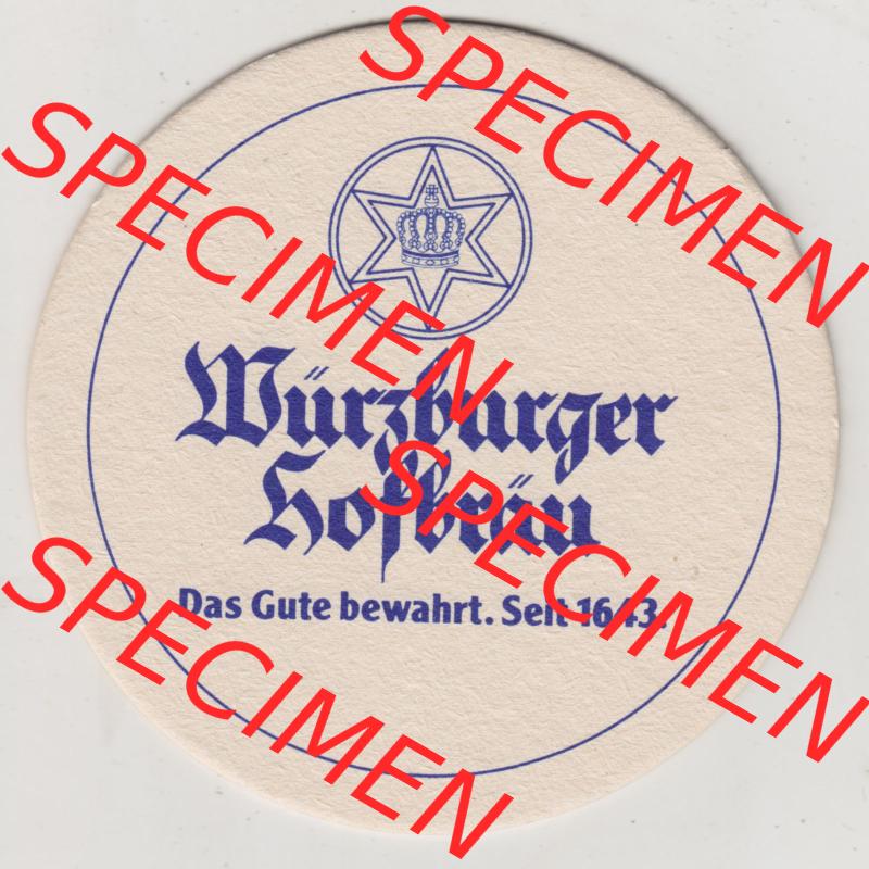 Bierdeckel Würzburger Hofbräu, Das Gute bewahrt. Seit 1643, Lieber Julius Echter als Julius Cäsar (1). Deutscher Katalog über deutsche Bierdeckel... Sammlung