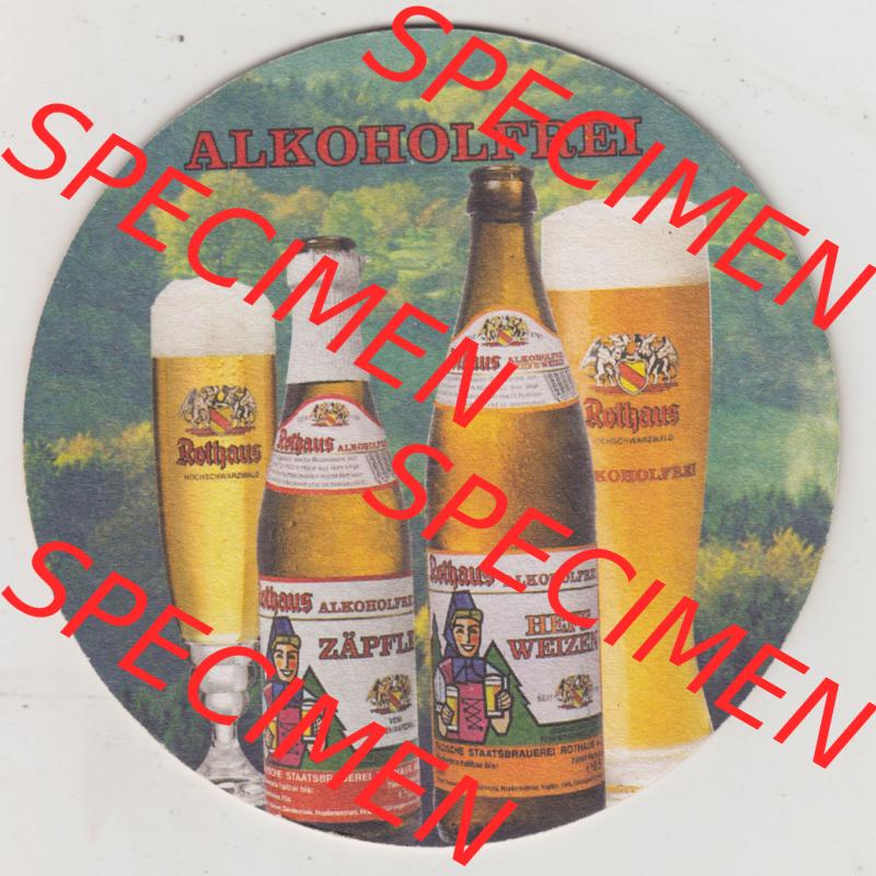 Bierdeckel Badische Staatsbrauerei Rothaus, Alkoholfreies Rothaus (2). Deutscher Katalog über deutsche Bierdeckel Badische Staatsbrauerei Rothaus aus Bundesland Baden-Württemberg,... Sammlung