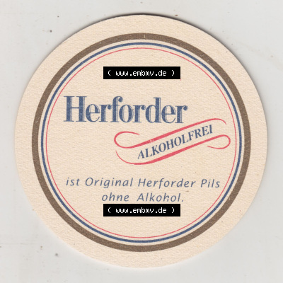 Bierdeckel Herforder Pils, Premium Exquisit, Herforder Alkoholfrei ist Original Herforder Pils ohne Alkohol (2). Deutscher Katalog... Sammlung