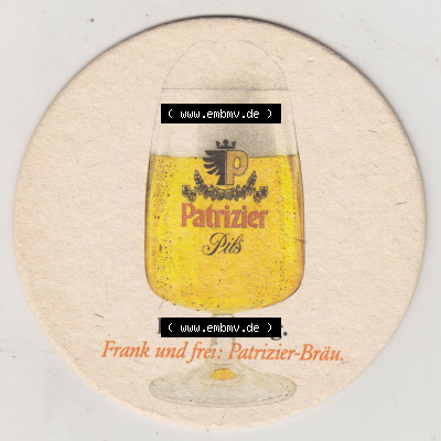 Bierdeckel Patrizier Pils, In einem Zug, FRank und frei Patrizier-Bräu, Die Englische Dampflok Adler Jungfernfahrt (1). Deutscher... Sammlung