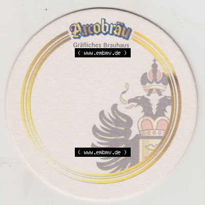 Bierdeckel Arcobräu, Gräfisches Brauhaus, Beschreibbarer Bierdeckel (1). Deutscher Katalog über deutsche Bierdeckel Arcobräu... Sammlung