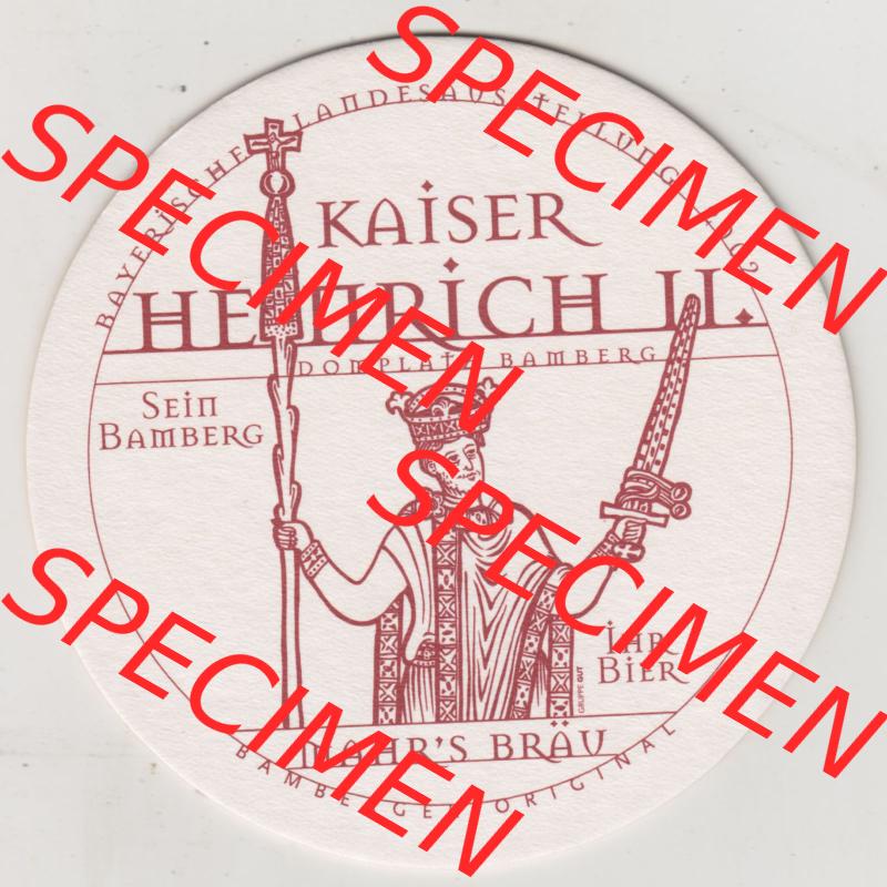 Bierdeckel Brauerei Mahr-Bräu, Bamberger Original Kaiser Heinrich II. (1). Deutscher Katalog über deutsche Bierdeckel Brauerei Mahr-Bräu aus Bundesland Bayern... Sammlung