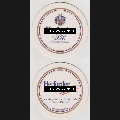 Bierdeckel Herforder Pils, Premium Exquisit, Alkoholfrei, Bierdeckel mit Herforder-Pils Webseiten-Adresse (3). Deutscher Katalog über deutsche Bierdeckel Herforder... Sammlung