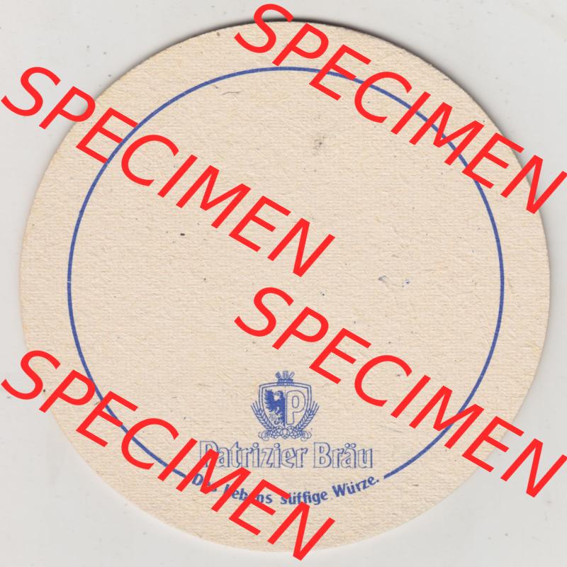 Bierdeckel Patrizier Bräu. Das Leben süffige Würze (2). Deutscher Katalog über deutsche Bierdeckel Patrizier Bräu aus Bundesland Bayern zum katalogisieren... Sammlung