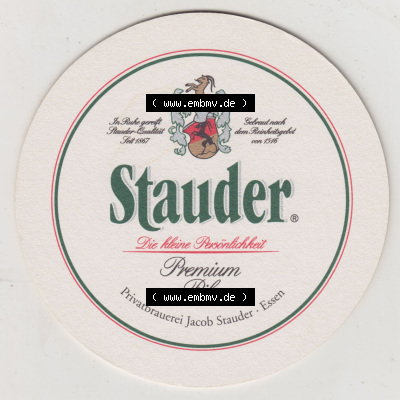 Bierdeckel Stauder Premium Pils, Es muss ja nicht jeden Tag sein. Aber schön wäre es doch (1). Deutscher Katalog über deutsche... Sammlung