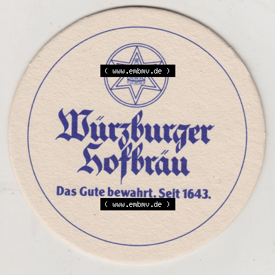 Bierdeckel Würzburger Hofbräu, Das Gute bewahrt. Seit 1643, Lieber Julius Echter als Julius Cäsar (1). Deutscher Katalog über... Sammlung