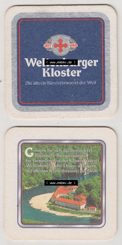 Bierdeckel Weltenburger Kloster, Die älteste Klosterbrauerei der Welt, seit 1050, Gönnen Sie sich das Besondere! (3). Deutscher... Sammlung