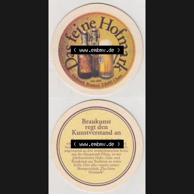 Bierdeckel Das feine Hofmark - Hofmark-Brauerei D8490 Cham (3). Deutscher Katalog über deutsche Bierdeckel Hofmark Brauerei KG aus Bundesland Bayern zum katalogisieren und kategorisieren... Sammlung