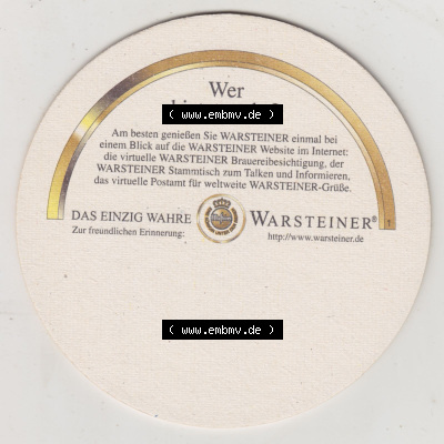 Bierdeckel Eine Königin unter den Bieren - Warsteiner, Wer bietet mehr, Am besten genießen Sie Warsteiner einmal bei Blick aud... Sammlung