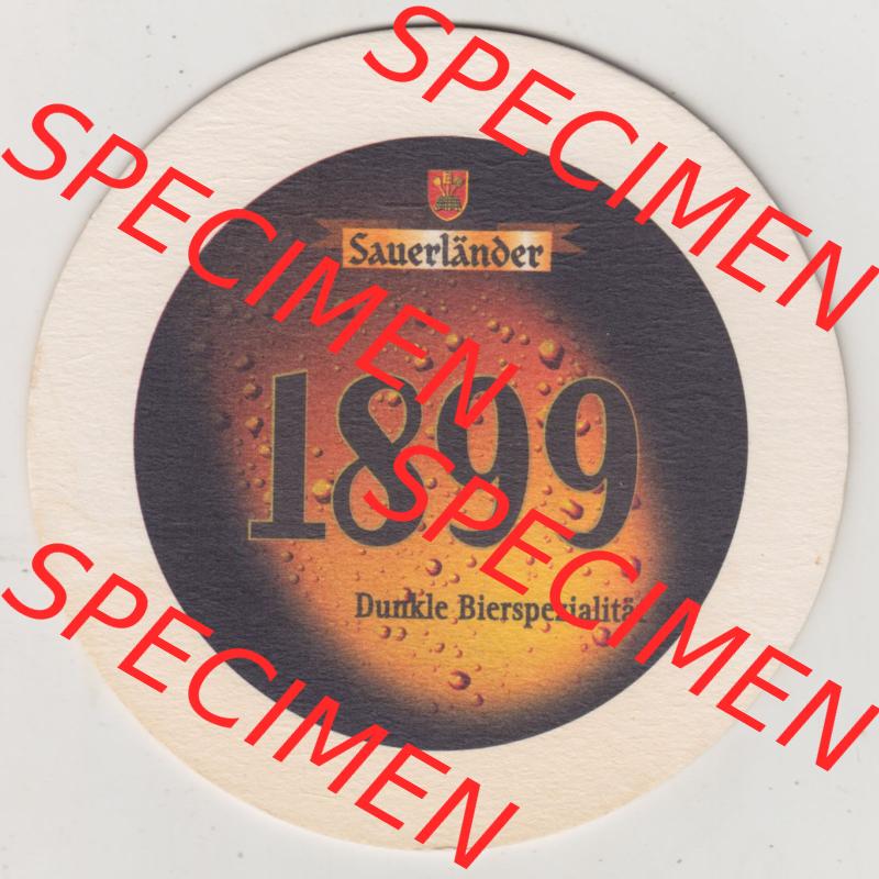 Bierdeckel Iserlohner Pilsener, Natürlich Iserlohner, Sauerländer 1899 Dunkle Bierspezialität (2). Deutscher Katalog über deutsche Bierdeckel Privatbrauerei... Sammlung