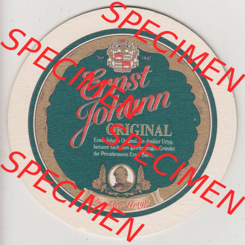 Bierdeckel Barre Bräu, Privatbrauerei Ernst Johann Barre, Original, Der feine Unterschied, UNser Gebirgsquellwasser (1). Deutscher Katalog über deutsche... Sammlung