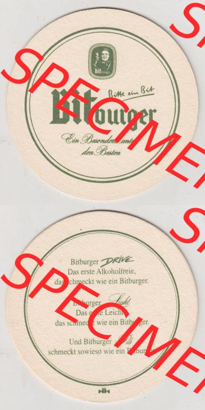 Bierdeckel Bitburger, Bitte ein Bit, Ein Besonderes unter den Bieren, Boitburger Drive, Das erste Alkoholfreie das schmeckt wie ein Bitburger, Light und Pils (3).... Sammlung