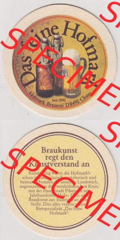 Bierdeckel Das feine Hofmark - Hofmark-Brauerei D8490 Cham (3). Deutscher Katalog über deutsche Bierdeckel Hofmark Brauerei KG aus Bundesland Bayern zum katalogisieren und kategorisieren... Sammlung
