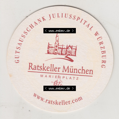 Bierdeckel Weingut Juliusspital Würzburg, Ratskeller München, Gutsausschank (2). Deutscher Katalog über deutsche Bierdeckel... Sammlung