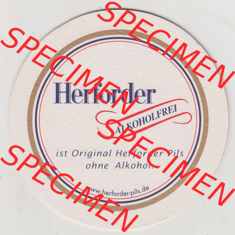 Bierdeckel Herforder Pils, Premium Exquisit, Alkoholfrei, Bierdeckel mit Herforder-Pils Webseiten-Adresse (2). Deutscher Katalog über deutsche Bierdeckel Herforder... Sammlung