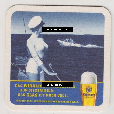 Bierdeckel Fürstenberg, Fürstliche Privatbrauerei Donaueschingen, Das Wirklich unglaubliche, Das Glas ist noch Voll (2). Deutscher Katalog über deutsche... Sammlung