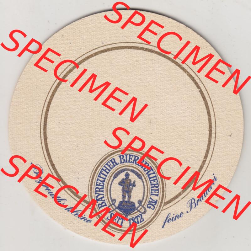 Bierdeckel 1997, 125 Jahre Bayreuther Bierbrauerei, 1872-1997, mit Feld zur Beschriftung (2). Deutscher Katalog über deutsche Bierdeckel Bayreuther Bierbrauerei... Sammlung