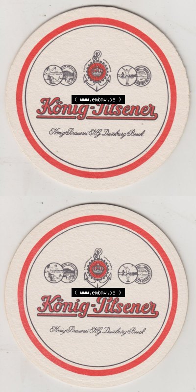 Bierdeckel König-Pilsener, König Brauerei H.G. Duisburg Beeck (3). Deutscher Katalog über deutsche Bierdeckel König-Brauerei... Sammlung