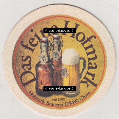Bierdeckel Das feine Hofmark - Hofmark-Brauerei D8490 Cham (1). Deutscher Katalog über deutsche Bierdeckel Hofmark Brauerei KG aus Bundesland Bayern zum katalogisieren und kategorisieren... Sammlung