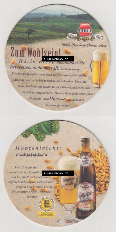 Bierdeckel Härlf Biere zum Wohlsein bekommen Sie bei weitem nicht überall, Aus Gründen der Frische der Qualität (3). Deutscher... Sammlung