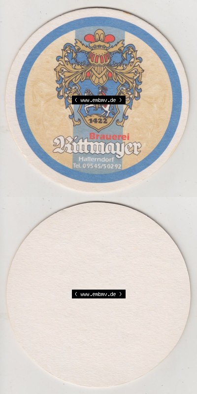Bierdeckel Brauerei Rittmayer seit 1422, Hallerndorf (3). Deutscher Katalog über deutsche Bierdeckel Brauerei Rittmayer Hallerndorf... Sammlung