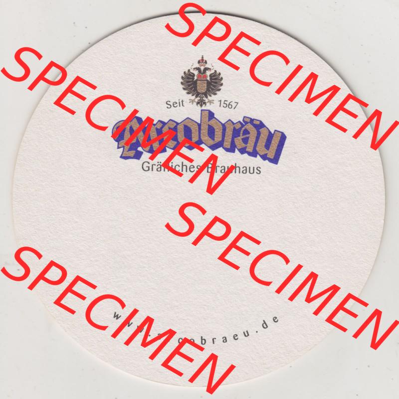 Bierdeckel Arcobräu, seit 1567, Gräfliches Brauhaus, , mit beschreibarer Rückseite (2). Deutscher Katalog über deutsche Bierdeckel Arcobräu... Sammlung