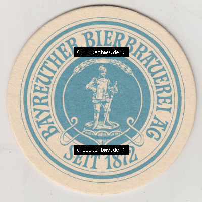 Bierdeckel 1994, Bayreuther Bierbrauerei AG, Seit 1872, 800 Jahre Bayreuth 1194-1994 (1). Deutscher Katalog über deutsche Bierdeckel... Sammlung