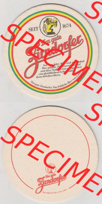 Bierdeckel Zirndorfer Brauerei, Das gute Zirndorfer seit 1674, Die Brauerei Zirndorf setzt die Tradition fort (3). Deutscher Katalog über deutsche Bierdeckel Zirndorfer... Sammlung