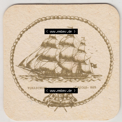 Bierdeckel Flensburger Pilsener, Schiffe-Serie, Segelschiffe, Vollschiff Creole 1825, (2). Schleswig-Holstein Katalog über deutsche... Sammlung