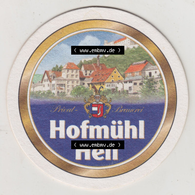 Bierdeckel Hofmühl Privatbrauerei, Hofmühl Hell, Bier Eichstätter Braukunst, Das Geheimnis des flüssigen Goldes (1). Deutscher... Sammlung