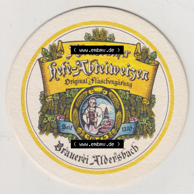 Bierdeckel Brauerei Aldersbach, Aldersbacher Pils, ... eins der Besten, Hefe-Abteilweizen, Original-Flaschengärung (2). Deutscher... Sammlung