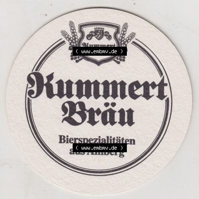 Bierdeckel Kummert Bräu, Bierspezialitäten aus Amberg, die obergärig frische Bierspezialität mit feinster Hefe (1). Deutscher Katalog über deutsche... Sammlung