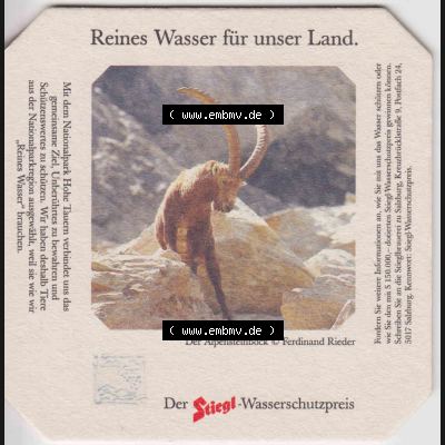 Bierdeckel Der Stiegl-Wassserschutzpreis Der Alpensteinbbock (1). Katalog Bierdeckel Stieglbrauerei zu Salzburg aus Bundesland Salzburg in Österreich, inoffizieller online Katalog... Sammlung