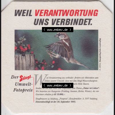 Bierdeckel 1995 Der Stiegl-Umwelt-Fotopreis Hanssperling (1). Katalog Bierdeckel Stieglbrauerei zu Salzburg aus Bundesland Salzburg in Österreich, inoffizieller online Katalog... Sammlung